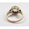 spectaculos inel victorian revival. topaz sky blue & aur 18 K. atelier european